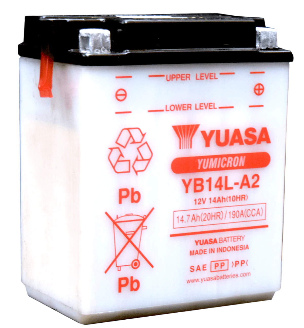 Batería YB14L-A2 Yuasa PowerSport (cargo por núcleo de $10)