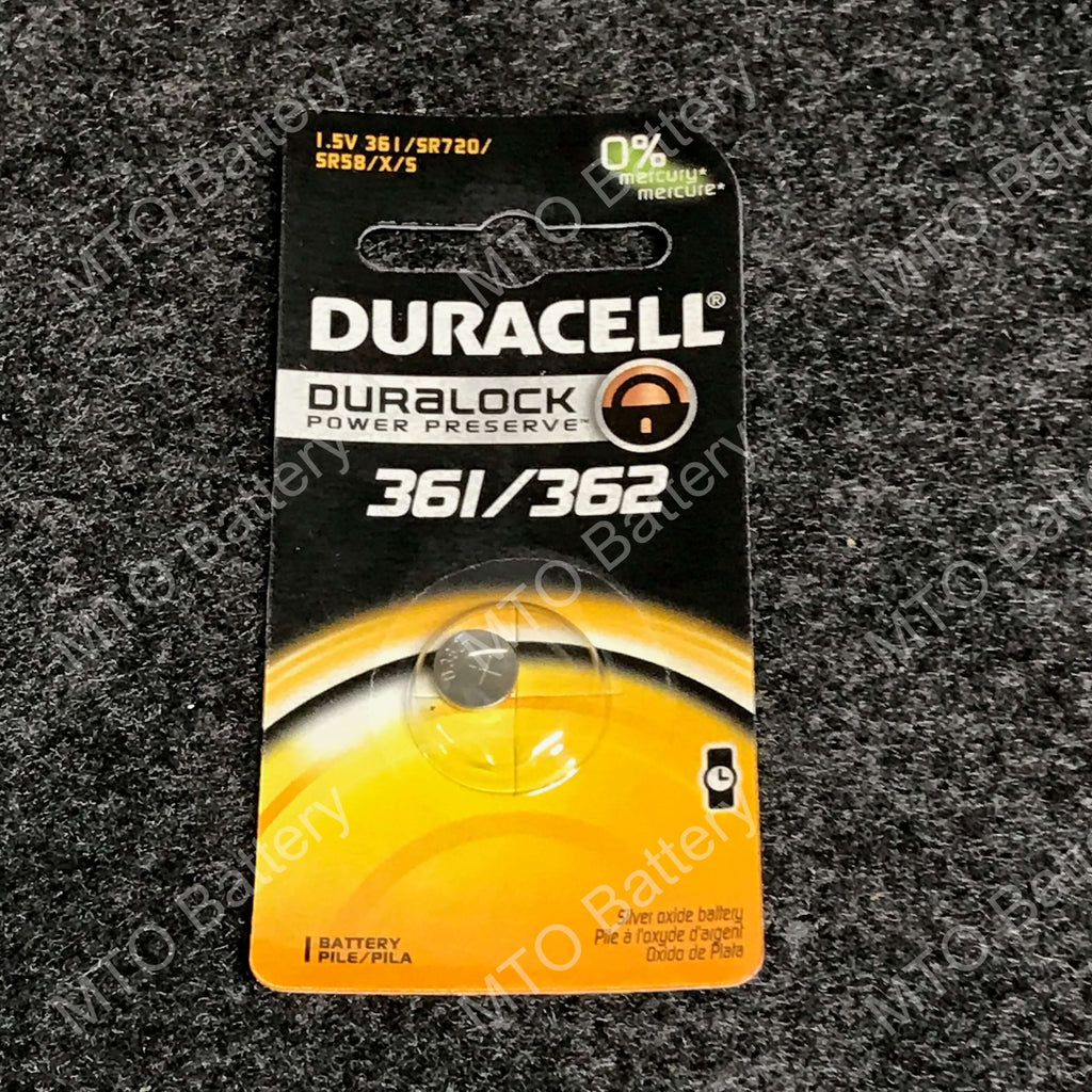 361/362 Duracell 1.5V Silver Oxide Coin Cell D361/362