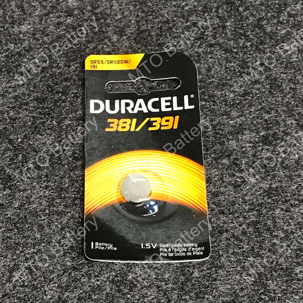 381/391 Duracell 1.5V Silver Oxide Coin Cell D381/391