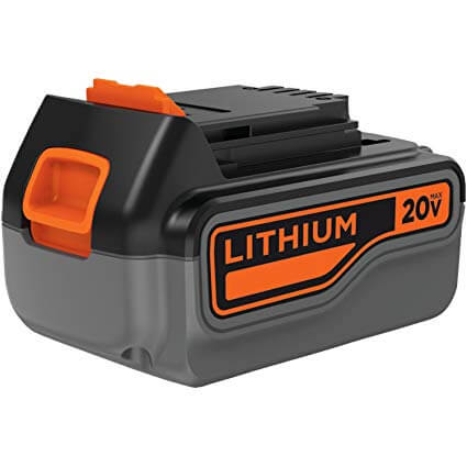 Black + Decker Battery, Lithium Ion, 20 V